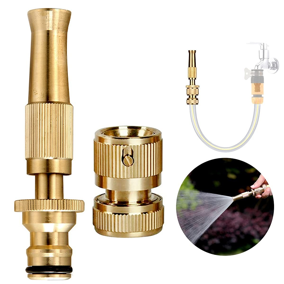 High Pressure Golden Brass Nozzle Water Spray Gun